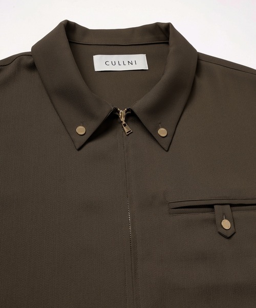 CULLNI（クルニ）の「Dry Stretch Cloth Button-Tab Pocket Zip Up Shirt（シャツ/ブラウス・メンズ・ネイビー/ブラウン/ブラック・2/1/0）」の8枚目の写真