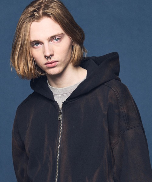 MAISON SPECIAL(メゾンスペシャル)の「《UNISEX》Sun-fade Prime-Over Sweat Zip Hoodie/サンフェードプライムオーバースウェットZIPパーカー【MAISON SPECIAL/メゾンスペシャル】■セットアップ対応■(パーカー・メンズ・ブラック/バーガンディー/ネイビー・0/1/2)」の19枚目の写真