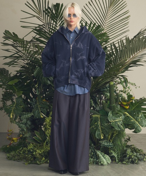 MAISON SPECIAL(メゾンスペシャル)の「《UNISEX》Sun-fade Prime-Over Sweat Zip Hoodie/サンフェードプライムオーバースウェットZIPパーカー【MAISON SPECIAL/メゾンスペシャル】■セットアップ対応■(パーカー・メンズ・ブラック/バーガンディー/ネイビー・0/1/2)」の4枚目の写真