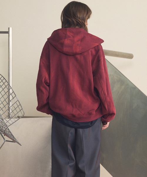 MAISON SPECIAL(メゾンスペシャル)の「《UNISEX》Sun-fade Prime-Over Sweat Zip Hoodie/サンフェードプライムオーバースウェットZIPパーカー【MAISON SPECIAL/メゾンスペシャル】■セットアップ対応■(パーカー・メンズ・ブラック/バーガンディー/ネイビー・0/1/2)」の14枚目の写真