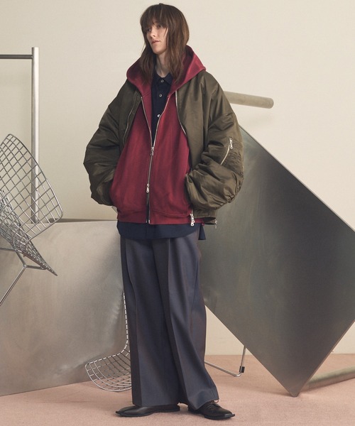 MAISON SPECIAL(メゾンスペシャル)の「《UNISEX》Sun-fade Prime-Over Sweat Zip Hoodie/サンフェードプライムオーバースウェットZIPパーカー【MAISON SPECIAL/メゾンスペシャル】■セットアップ対応■(パーカー・メンズ・ブラック/バーガンディー/ネイビー・0/1/2)」の6枚目の写真
