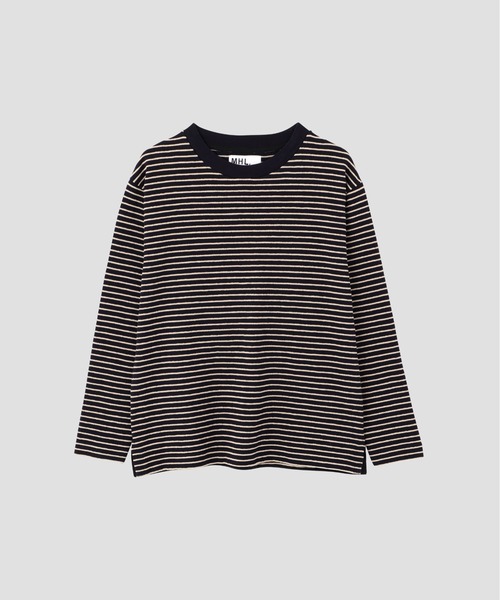 MHL.(エムエイチエル)の「TEXTURED COTTON STRIPE(Tシャツ/カットソー・メンズ・ネイビー・LARGE/MEDIUM)」の7枚目の写真