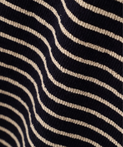 MHL.(エムエイチエル)の「TEXTURED COTTON STRIPE(Tシャツ/カットソー・メンズ・ネイビー・LARGE/MEDIUM)」の9枚目の写真