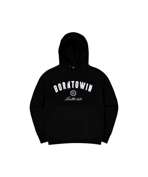 BORNTOWIN PATCH MUSCLE FIT HOODIE [BLACK]（パーカー）｜BORN TO WIN 