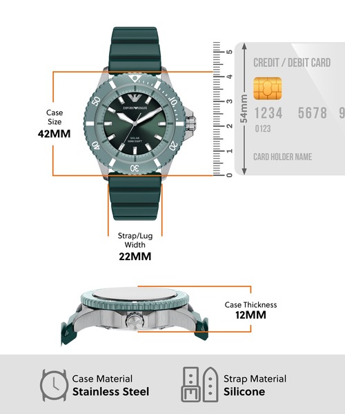 EMPORIO ARMANI(エンポリオアルマーニ)の「エンポリオ・アルマーニ 腕時計 メンズ アナログ シリコン AR11786(アナログ腕時計・メンズ・グリーン・FREE)」の5枚目の写真
