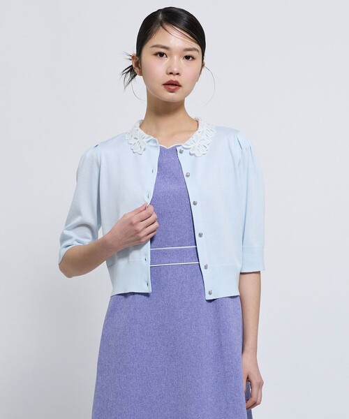 TOCCA（トッカ）の「MOONLIT MUSE SHORTSLEEVE カーディガン（カーディガン/ボレロ・レディース・ピンク系/グリーン系/スカイブルー系・SMALL/MEDIUM）」の4枚目の写真