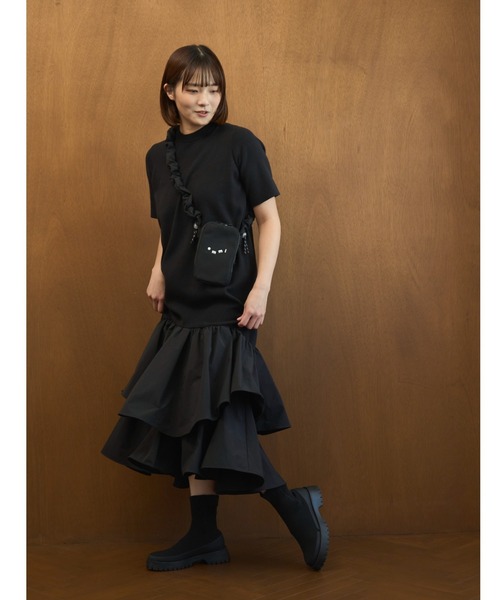 emmi（エミ）の「ニットドッキングワンピース（ワンピース・レディース・その他/ブラック/ライトグレー・1/0）」の13枚目の写真