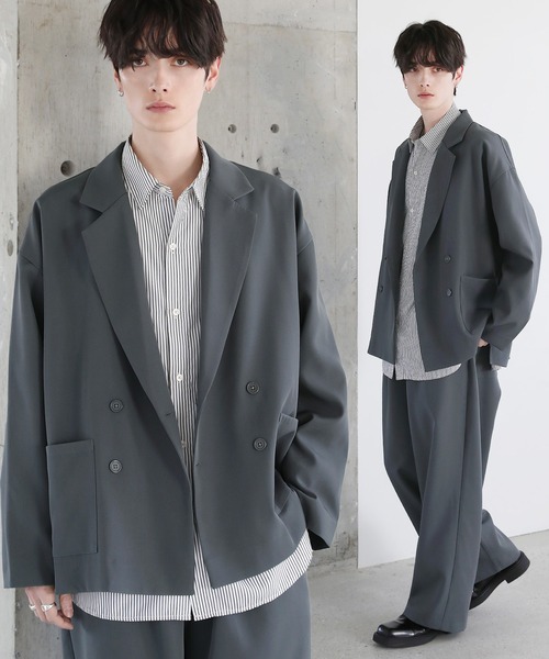 bibiy 正規品 B.COSMOS JACKET PANTS セットアップ セットアップ 2点セット】ビッグシルエットリラクシングダブル