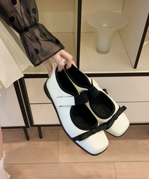 リボンコンフォートパンプス