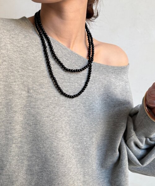 DouDou（ドゥドゥ）の「カラーボールチェーンネックレス（ネックレス・レディース・レッド/ブラック・FREE）」の11枚目の写真