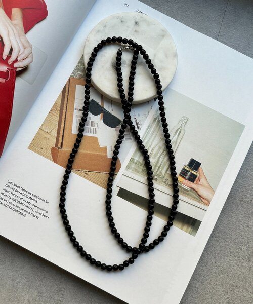 DouDou（ドゥドゥ）の「カラーボールチェーンネックレス（ネックレス・レディース・レッド/ブラック・FREE）」の13枚目の写真