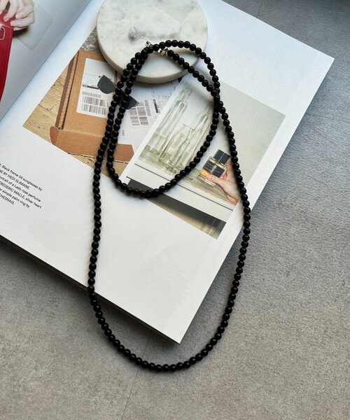 DouDou（ドゥドゥ）の「カラーボールチェーンネックレス（ネックレス・レディース・レッド/ブラック・FREE）」の14枚目の写真