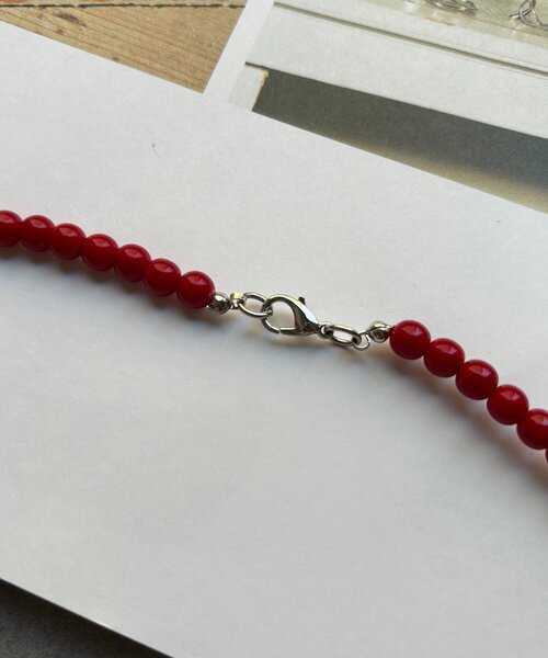 DouDou（ドゥドゥ）の「カラーボールチェーンネックレス（ネックレス・レディース・レッド/ブラック・FREE）」の9枚目の写真