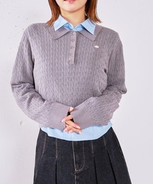【アンチピリング】ケーブルポロニット×シャツSET