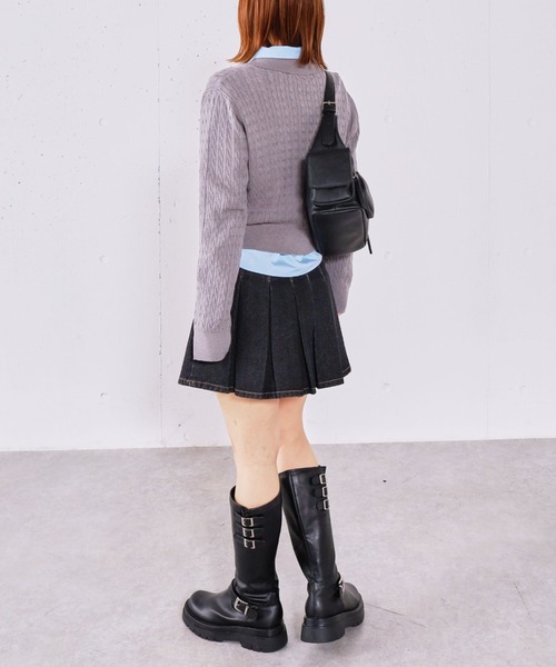 archives(アルシーヴ)の「【アンチピリング】ケーブルポロニット×シャツSET(ニット/セーター・レディース・ベージュ/ネイビー/シルバーグレー/チャコールグレー・MEDIUM)」の19枚目の写真