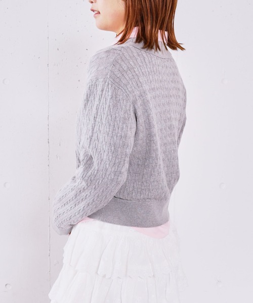 archives(アルシーヴ)の「【アンチピリング】ケーブルポロニット×シャツSET(ニット/セーター・レディース・ベージュ/ネイビー/シルバーグレー/チャコールグレー・MEDIUM)」の7枚目の写真