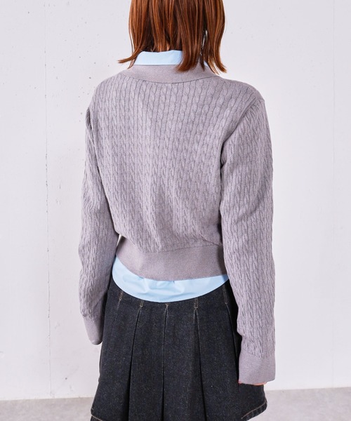 archives(アルシーヴ)の「【アンチピリング】ケーブルポロニット×シャツSET(ニット/セーター・レディース・ベージュ/ネイビー/シルバーグレー/チャコールグレー・MEDIUM)」の15枚目の写真