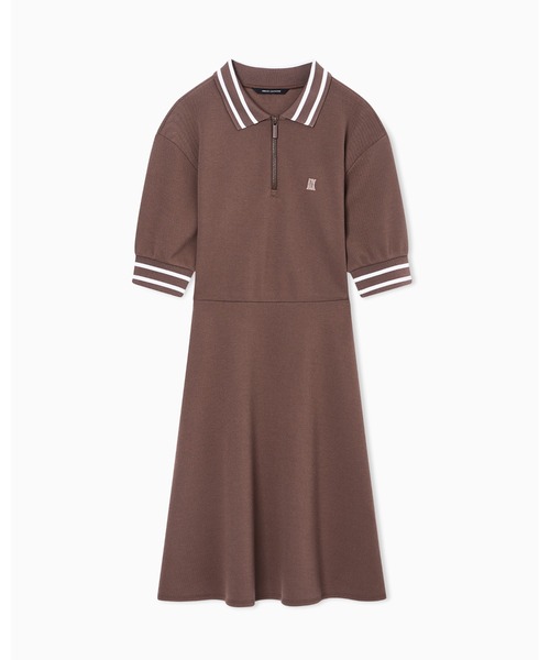 ARMANI EXCHANGE(アルマーニエクスチェンジ)の「【A|X アルマーニ エクスチェンジ】ハーフジップ ポロニットワンピース(ワンピース・レディース・ブラウン/ホワイト・LARGE/X-SMALL/SMALL/MEDIUM)」の5枚目の写真