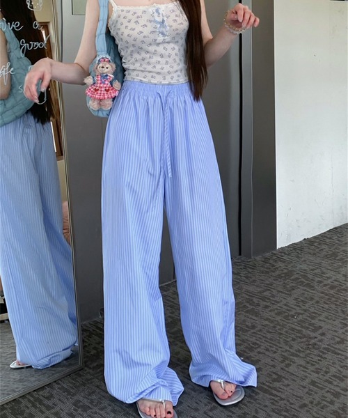 shyam inspiration(シャムインスピレーション)の「ストライプイージーパンツ(その他パンツ・レディース・ブルー/ピンク/イエロー・MEDIUM/LARGE)」の11枚目の写真