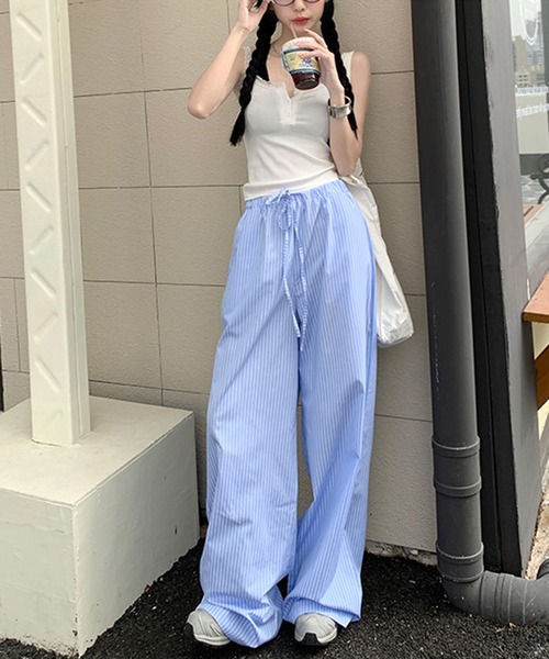 shyam inspiration(シャムインスピレーション)の「ストライプイージーパンツ(その他パンツ・レディース・ブルー/ピンク/イエロー・MEDIUM/LARGE)」の9枚目の写真