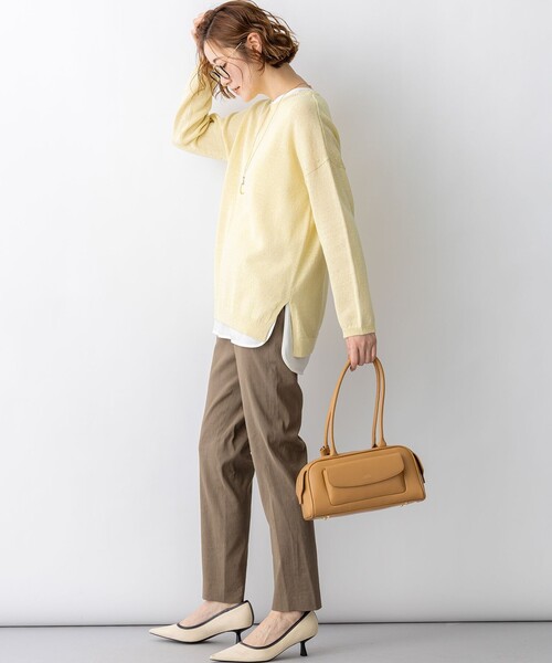 23区 L(ニジュウサンクオオキイサイズ)の「リネンレーヨンストレッチ テーパード パンツ(その他パンツ・レディース・オレンジ系/ブラウン系/ブルー系・44/46/48/50)」の10枚目の写真