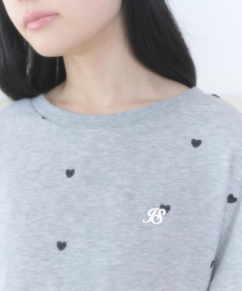 WEGO(ウィゴー)の「WEGO/【26年春新作】ハート総柄刺繍スウェット(スウェット・レディース・サックスブルー/杢グレー・FREE)」の7枚目の写真