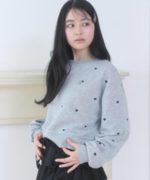 WEGO(ウィゴー)の「WEGO/【26年春新作】ハート総柄刺繍スウェット(スウェット・レディース・サックスブルー/杢グレー・FREE)」の8枚目の写真