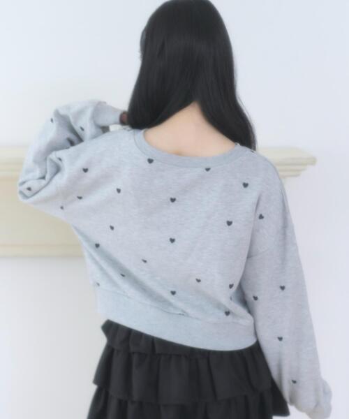 WEGO(ウィゴー)の「WEGO/【26年春新作】ハート総柄刺繍スウェット(スウェット・レディース・サックスブルー/杢グレー・FREE)」の9枚目の写真