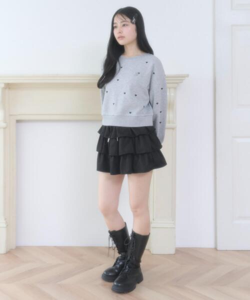 WEGO(ウィゴー)の「WEGO/【26年春新作】ハート総柄刺繍スウェット(スウェット・レディース・サックスブルー/杢グレー・FREE)」の10枚目の写真