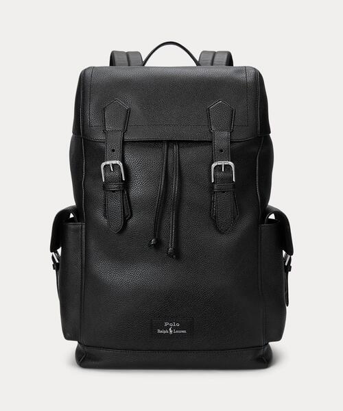POLO RALPH LAUREN(ポロ ラルフ ローレン)の「ペブルド レザー バックパック(バックパック/リュック・メンズ・ブラック系1・ONE)」の1枚目の写真