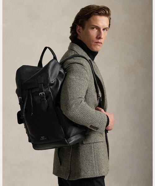 POLO RALPH LAUREN(ポロ ラルフ ローレン)の「ペブルド レザー バックパック(バックパック/リュック・メンズ・ブラック系1・ONE)」の4枚目の写真