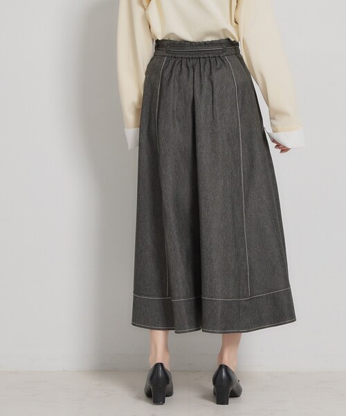 couture brooch（クチュールブローチ）の「【洗える】デニムライク細リボンスカート（スカート・レディース・ネイビー/ブラック・38/36/42/40）」の14枚目の写真