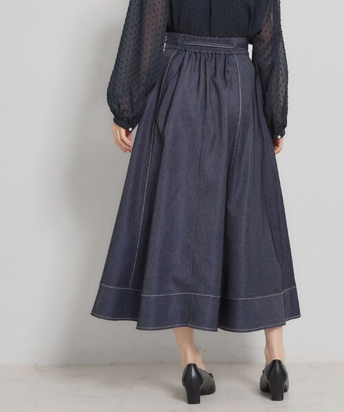 couture brooch（クチュールブローチ）の「【洗える】デニムライク細リボンスカート（スカート・レディース・ネイビー/ブラック・38/36/42/40）」の20枚目の写真