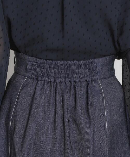 couture brooch（クチュールブローチ）の「【洗える】デニムライク細リボンスカート（スカート・レディース・ネイビー/ブラック・38/36/42/40）」の7枚目の写真
