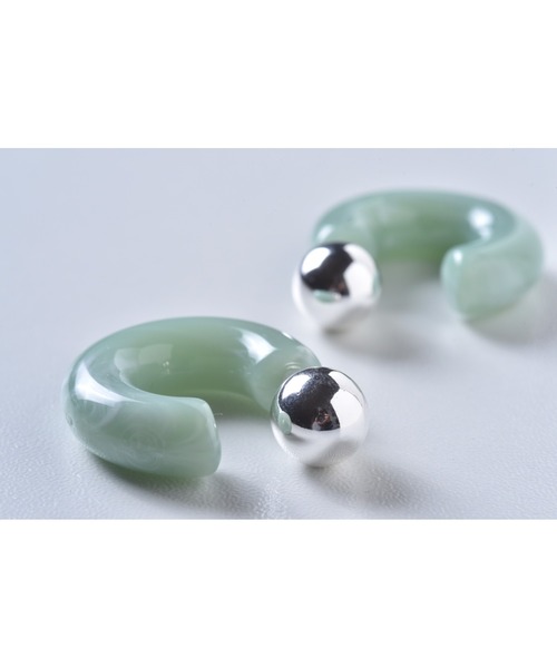 tone（トーン）の「【Astyle】シルバーキャッチボールピアス(MA)（ピアス（両耳用）・レディース・シルバー・FREE）」の3枚目の写真