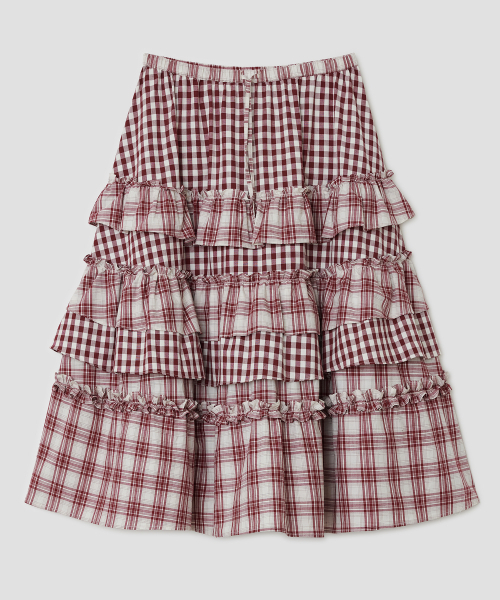 TYPESERVICE（タイプサービス）の「Voluminous Check Tier Skirt [Red]（スカート・レディース・その他・FREE）」の2枚目の写真