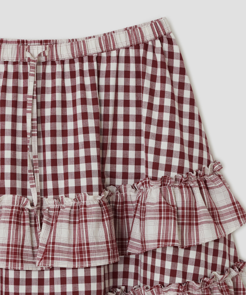 TYPESERVICE（タイプサービス）の「Voluminous Check Tier Skirt [Red]（スカート・レディース・その他・FREE）」の4枚目の写真