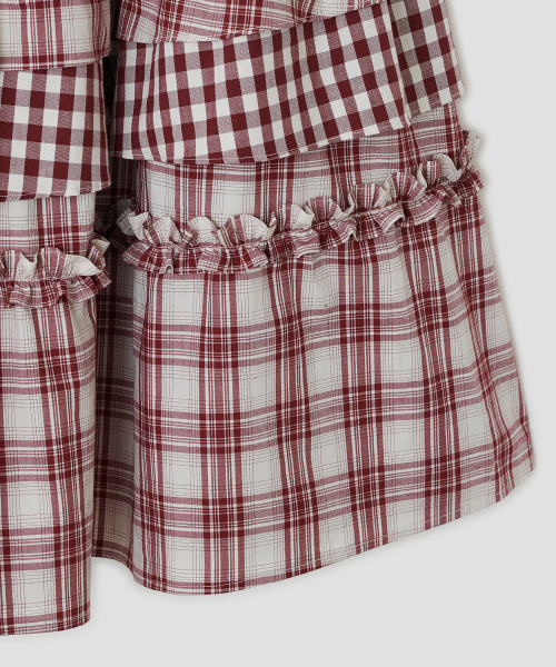 TYPESERVICE（タイプサービス）の「Voluminous Check Tier Skirt [Red]（スカート・レディース・その他・FREE）」の5枚目の写真