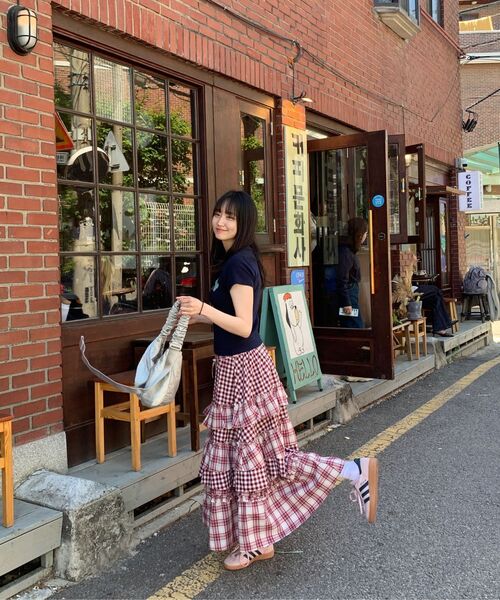 TYPESERVICE（タイプサービス）の「Voluminous Check Tier Skirt [Red]（スカート・レディース・その他・FREE）」の6枚目の写真