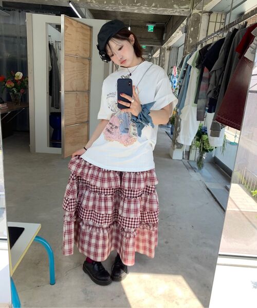 TYPESERVICE（タイプサービス）の「Voluminous Check Tier Skirt [Red]（スカート・レディース・その他・FREE）」の7枚目の写真