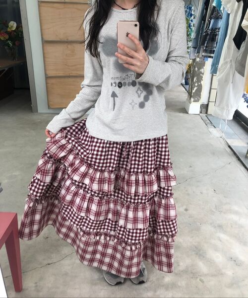 TYPESERVICE（タイプサービス）の「Voluminous Check Tier Skirt [Red]（スカート・レディース・その他・FREE）」の9枚目の写真