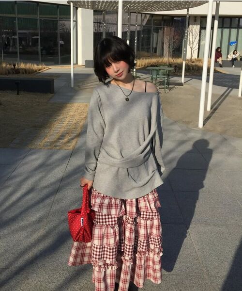 TYPESERVICE（タイプサービス）の「Voluminous Check Tier Skirt [Red]（スカート・レディース・その他・FREE）」の10枚目の写真