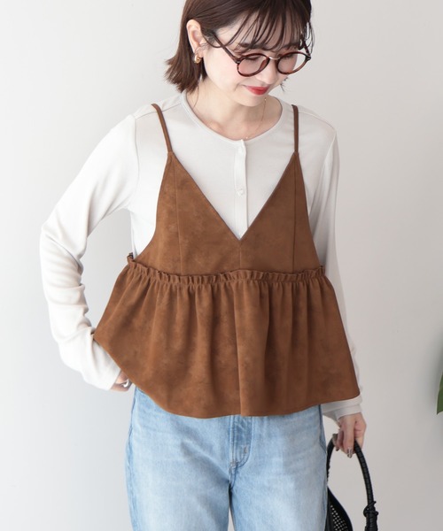 AMERICAN HOLIC（アメリカンホリック）の「レザーライクビスチェ（ベスト・レディース・ブラック/キャメル/ブラウン・FREE）」の3枚目の写真