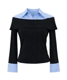 JilLA（ジルア）の「Shirt Layered Off Blouse / シャツレイヤードオフブラウス（シャツ/ブラウス）」