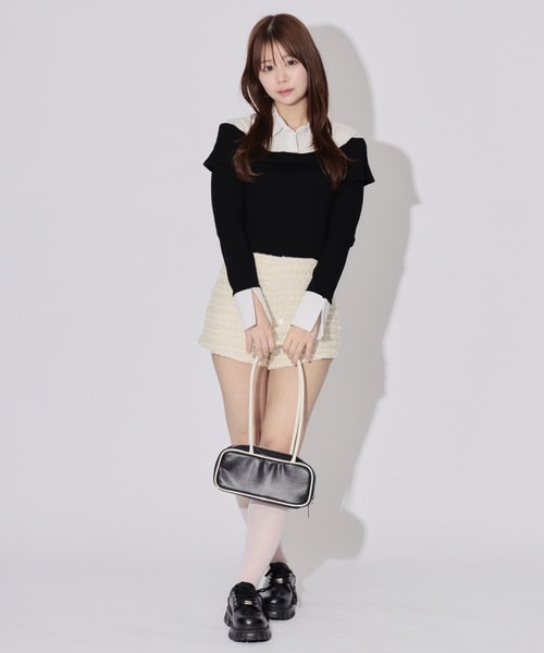 JilLA（ジルア）の「Shirt Layered Off Blouse / シャツレイヤードオフブラウス（シャツ/ブラウス・レディース・ブルー/ホワイト・FREE）」の12枚目の写真
