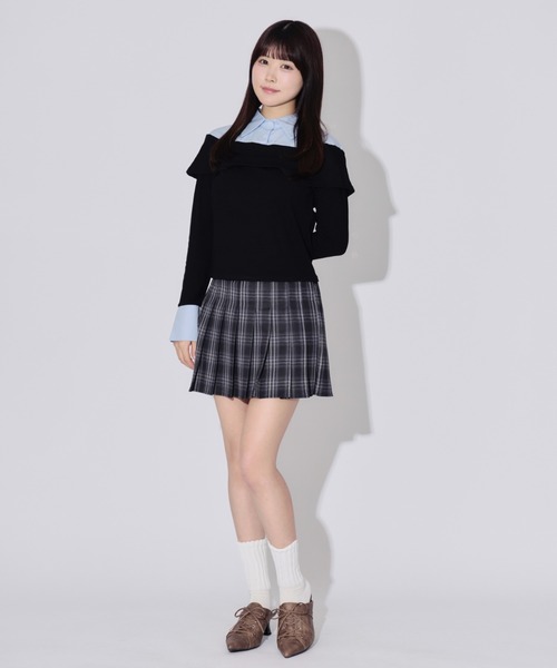 JilLA（ジルア）の「Shirt Layered Off Blouse / シャツレイヤードオフブラウス（シャツ/ブラウス・レディース・ブルー/ホワイト・FREE）」の18枚目の写真