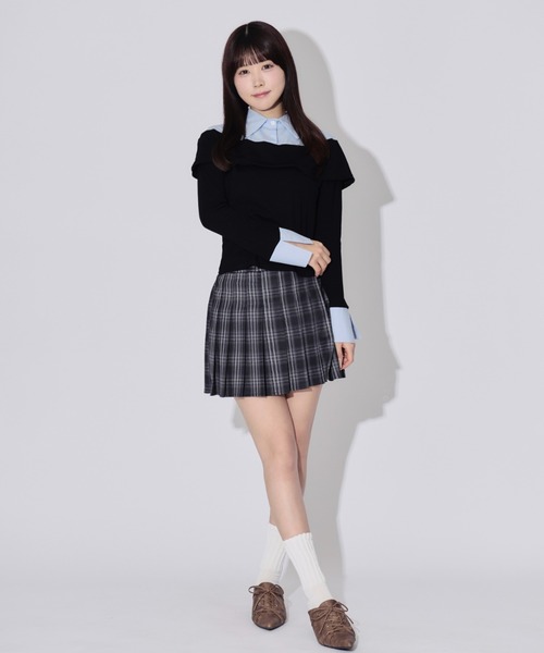 JilLA（ジルア）の「Shirt Layered Off Blouse / シャツレイヤードオフブラウス（シャツ/ブラウス・レディース・ブルー/ホワイト・FREE）」の19枚目の写真