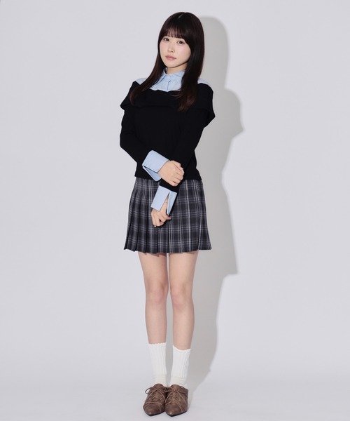 JilLA（ジルア）の「Shirt Layered Off Blouse / シャツレイヤードオフブラウス（シャツ/ブラウス・レディース・ブルー/ホワイト・FREE）」の17枚目の写真