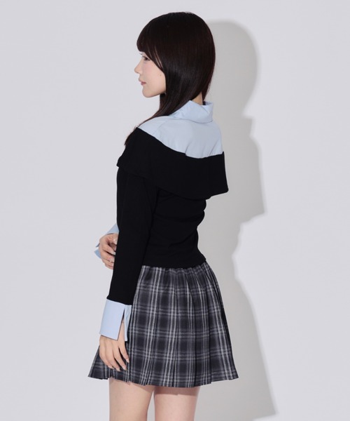 JilLA（ジルア）の「Shirt Layered Off Blouse / シャツレイヤードオフブラウス（シャツ/ブラウス・レディース・ブルー/ホワイト・FREE）」の15枚目の写真