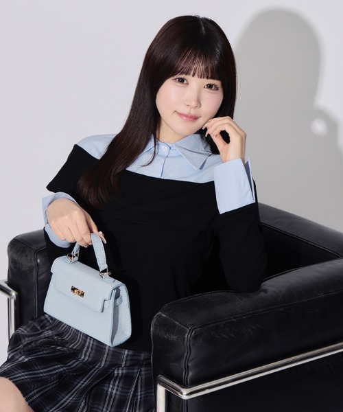 JilLA（ジルア）の「Shirt Layered Off Blouse / シャツレイヤードオフブラウス（シャツ/ブラウス・レディース・ブルー/ホワイト・FREE）」の21枚目の写真